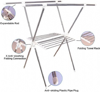 Laundry Drying Rack X Shaped Stainless Steel