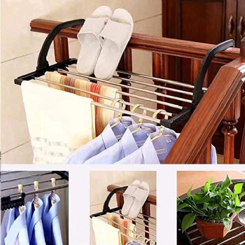 Portable Clothes Drying Rack for Balcony Railings Windowsill